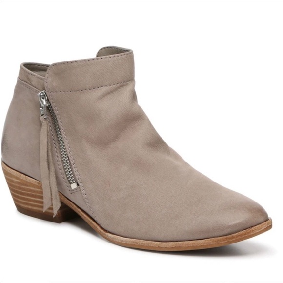Sam Edelman taupe double zipper leather Packer ankle boot size 8 - Picture 2 of 13